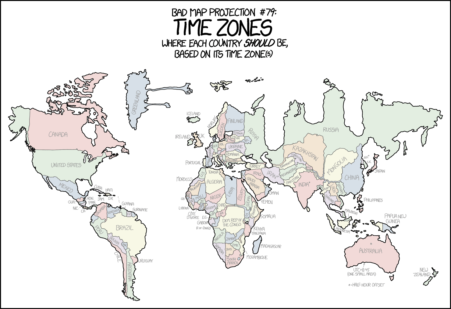 xkcd 1883: Time Zones